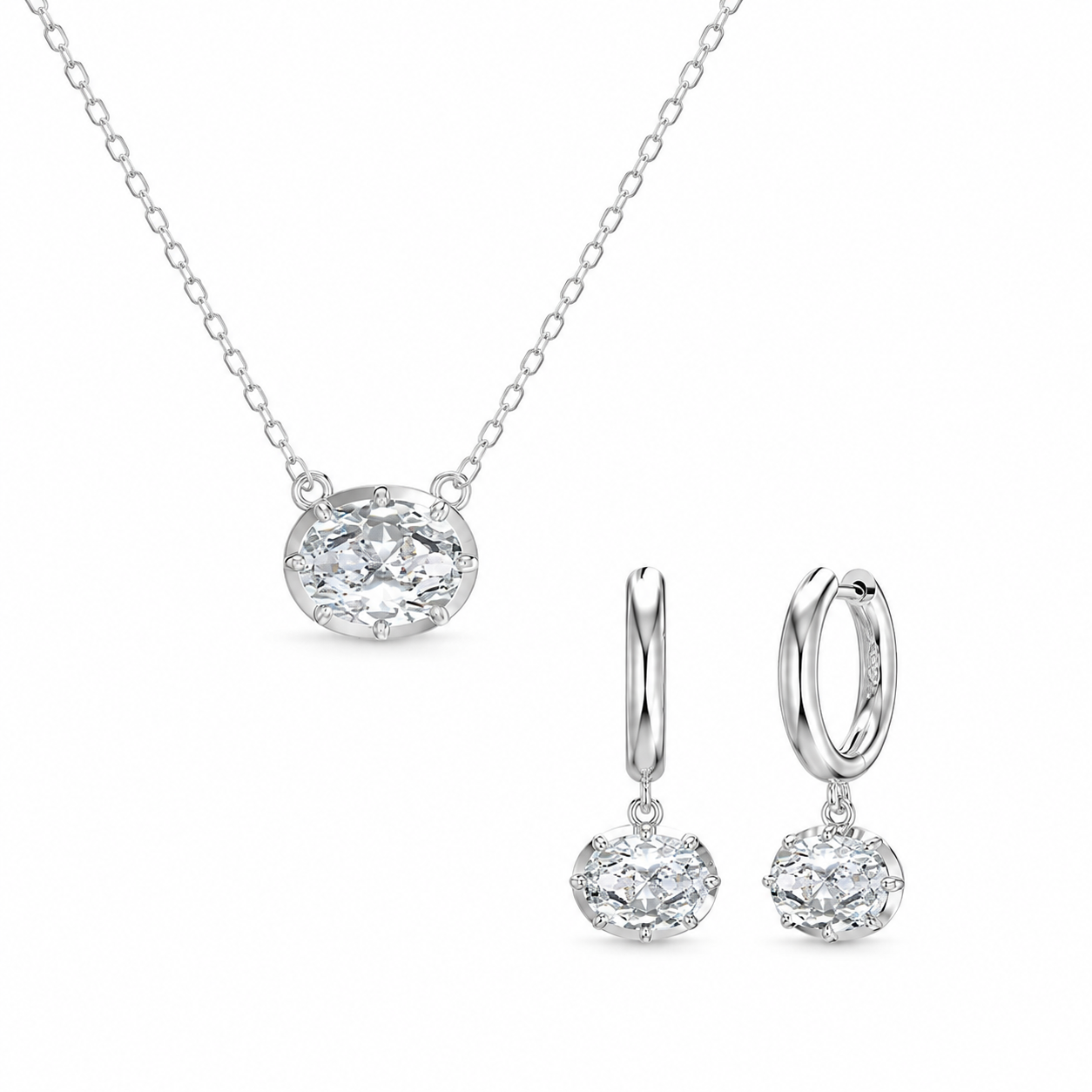 Oval Moissanite Solitaire Necklace