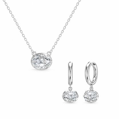 Oval Moissanite Solitaire Necklace