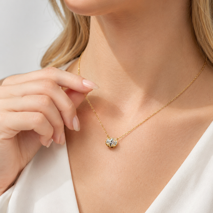Oval Moissanite Solitaire Necklace
