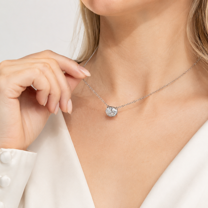 Oval Moissanite Solitaire Necklace