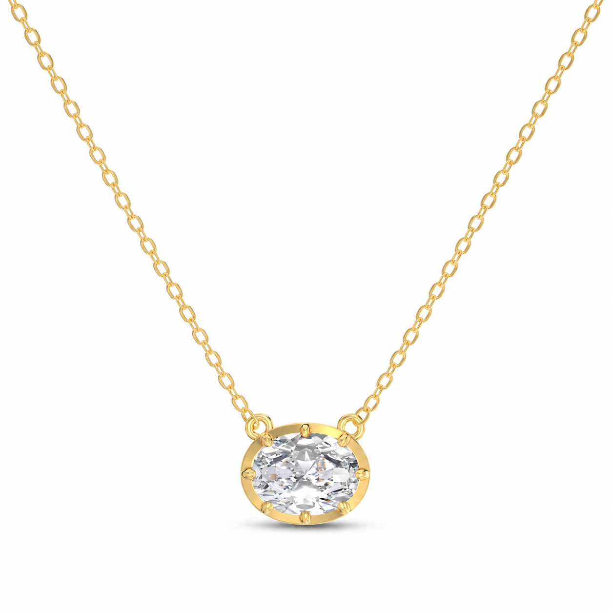 Oval Moissanite Solitaire Necklace