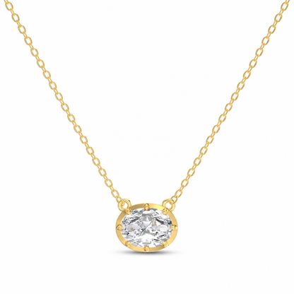 Oval Moissanite Solitaire Necklace