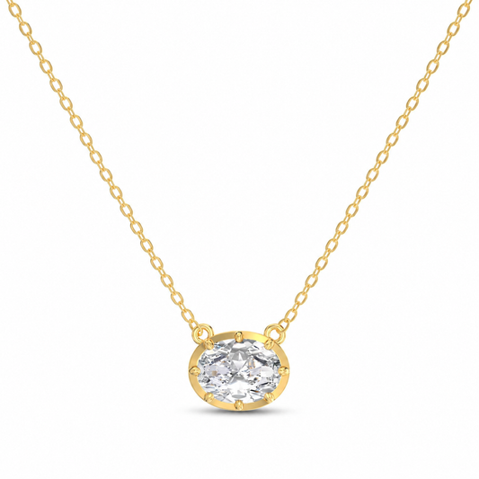 Oval Moissanite Solitaire Necklace