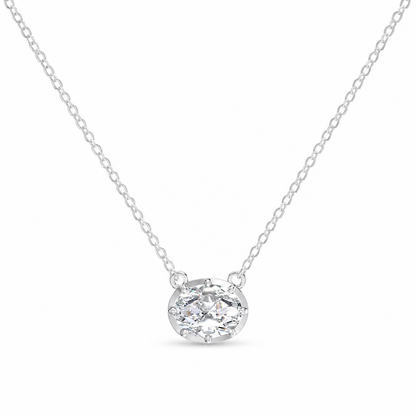 Oval Moissanite Solitaire Necklace